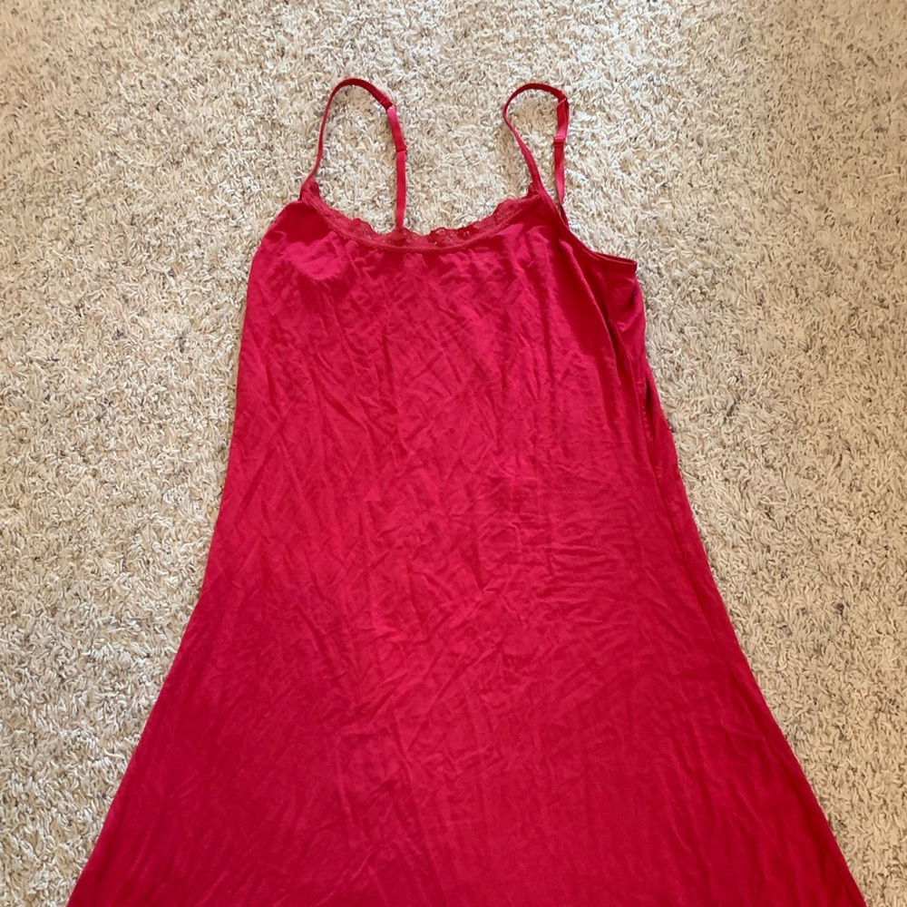 Deep Red Spaghetti Strap Nightie
